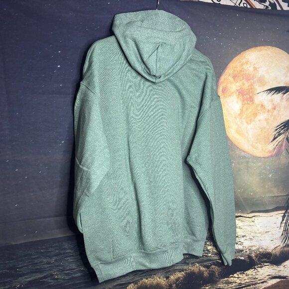 GILDAN HOODIE-HEATHER GREEN(NEW - Picture 3 of 3